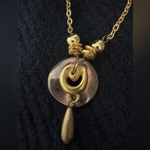 Necklace Copper And Gold Tone Metal, 18" Chain